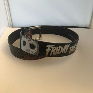 Unisex New Leather Belt Small (Friday the 13th) Black & Red New Line Productions